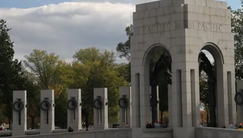 WWII Memorial Pacific Tower 3 DC Stock-Footage 1096198