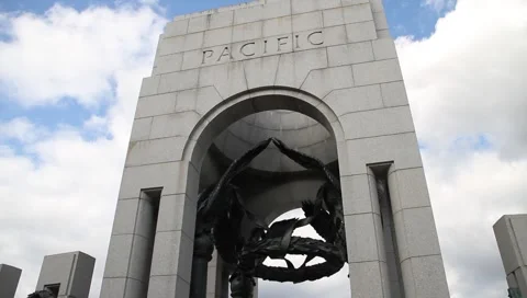 WWII Memorial Pacific Tower 4 DC Stock-Footage 1096175
