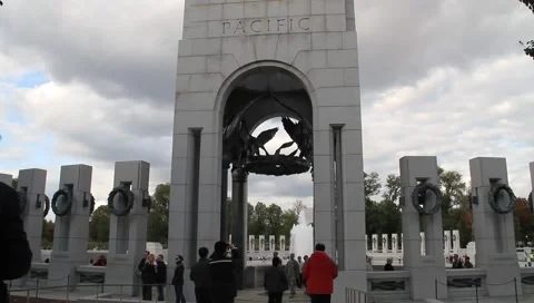 WWII Memorial Pacific Tower DC Stock Footage 1096825