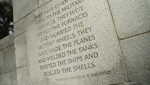 WWII Memorial Quote DC Stock Footage 1096845
