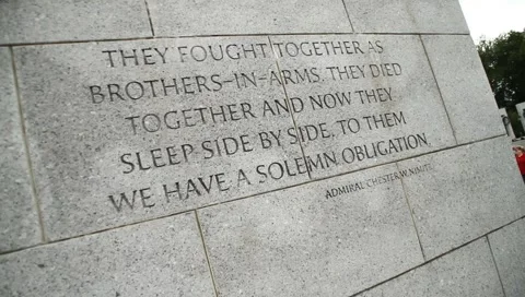 WWII Memorial Quote DC Vídeos de archivo 1096876