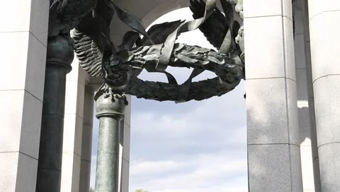 WWII Memorial Tower DC Stock Footage 1096176