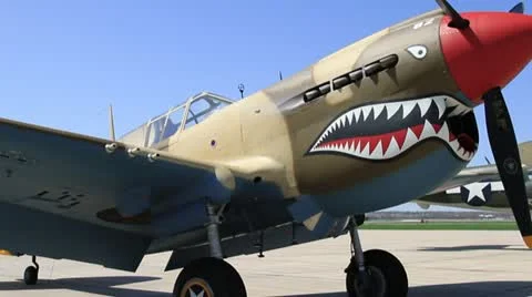 WWII P-40 Warhawk Vídeo Stock 22342797