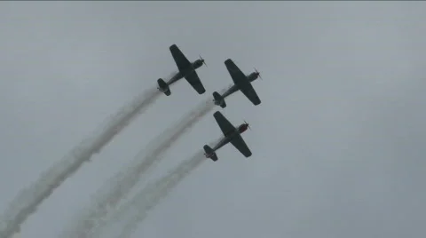 WWII Planes Acrobatics Stock Footage 651051