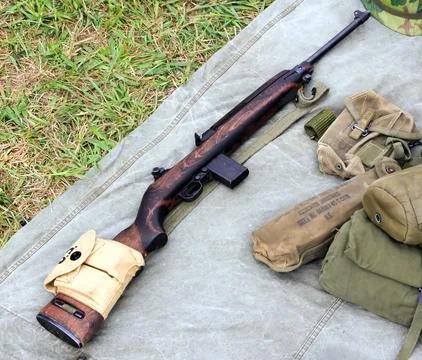 WWII Rifle With Additional Kit Stock Photos