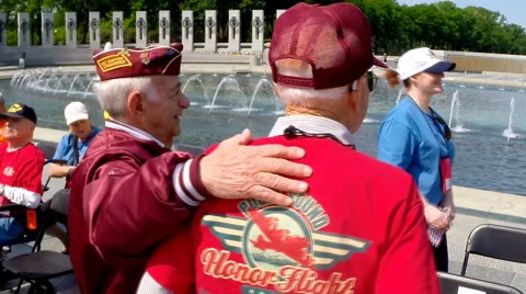WWII vets at the V-E memorial celebration in Washington, D.C. Stock Footage 62935883