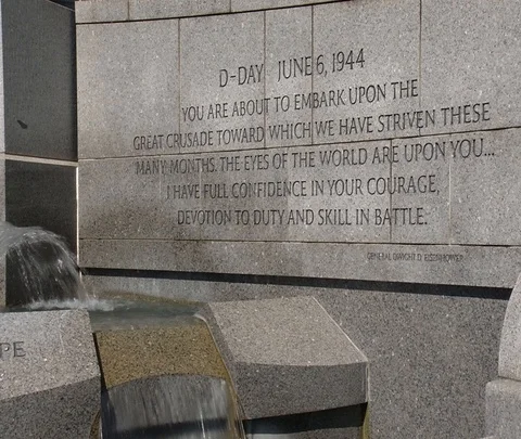 WWll Memorial Eisenhower Quote 스톡 동영상 87099674