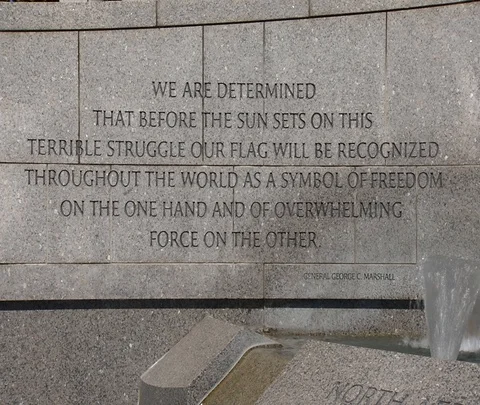 WWll Memorial Marshall Quote 스톡 동영상 87099766