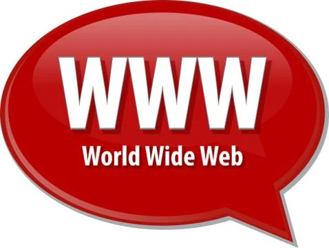 WWW acronym definition speech bubble illustration Stock Illustration