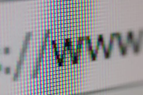 WWW Address Bar of Web Browser. Closeup of Computer Screen. 库存照片