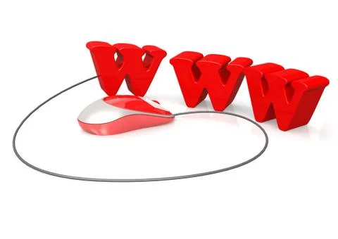 WWW and computer mouse Stock-Illustration