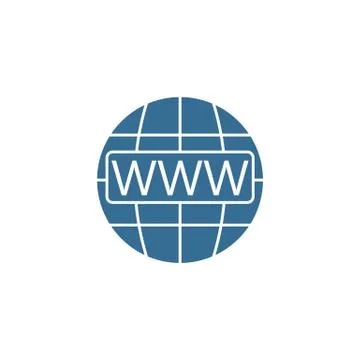Www and globe internet flat icon, Website browser Ilustración de archivo