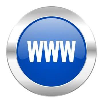 Www blue circle chrome web icon isolated. 스톡 일러스트
