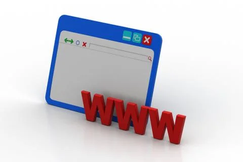 Www with browser window 库存插图