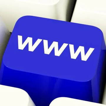 Www computer key in blue showing online websites or internet Stock Illustration