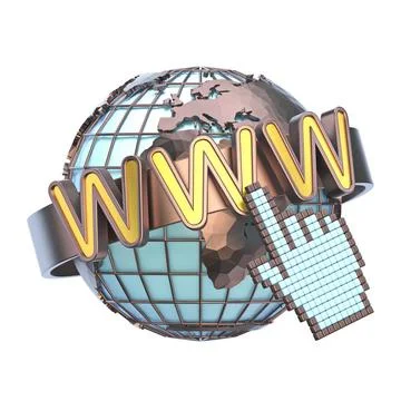 WWW concept with earth globe 3D WWW concept with earth globe 3D render ill... Stock Photos
