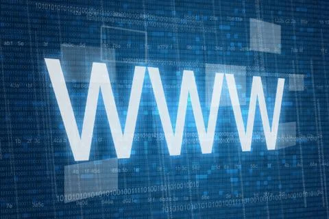 Www on digital background. Stock-Illustration