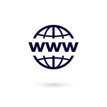 WWW flat icon. Vector concept illustration for design. Stock Illustration