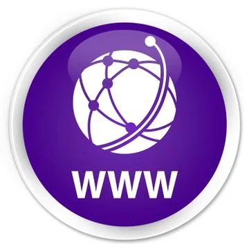 WWW (global network icon) premium purple round button Stock Illustration