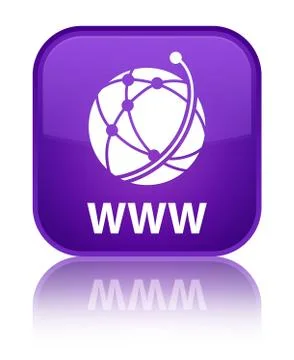 WWW (global network icon) special purple square button Stock Illustration