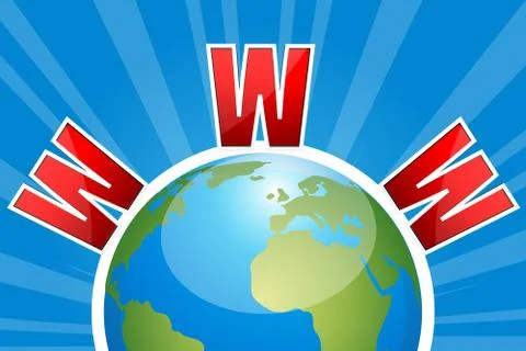 Www on globe Illustrazione stock