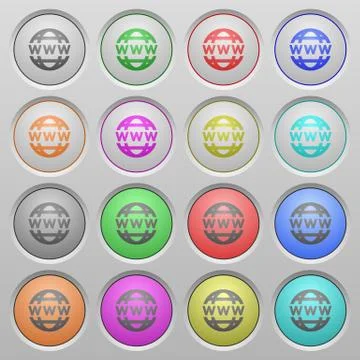 WWW globe plastic sunk buttons Ilustración de archivo