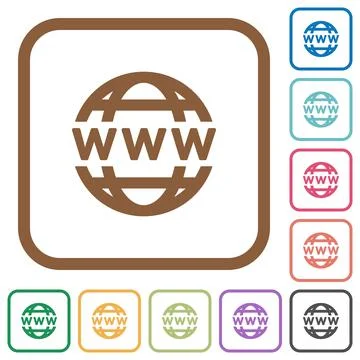 WWW globe simple icons Stock Illustration