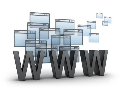 WWW Internet concept on white background Stock Illustration