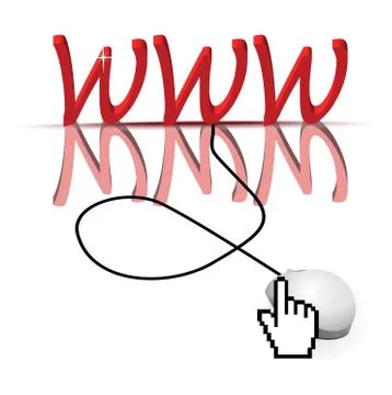 Www with mouse and cursor on it 스톡 일러스트