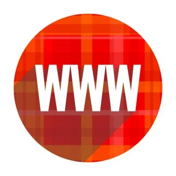 Www red flat icon isolated. Illustrazione stock