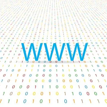 WWW symbol on a digital background. Stock Illustration