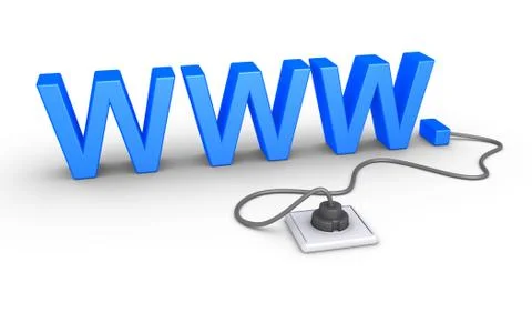 WWW symbol plugged in Stock-Illustration