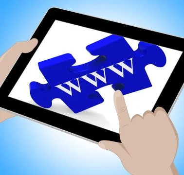 Www tablet means internet network and websites Иллюстрация