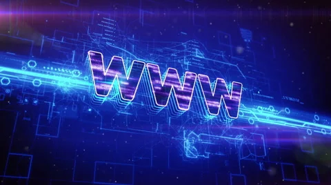 Www text on abstract blue background Video stock 63462930