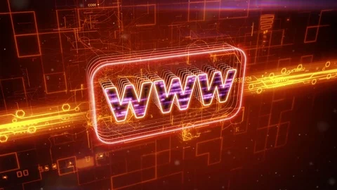 Www text on abstract orange background Stock Footage 72348151