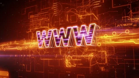 Www text on abstract orange background Stock Footage 72348172