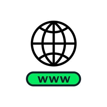 Www text with global icon Stock Illustration