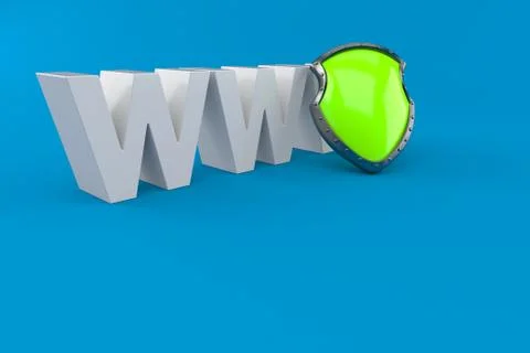 WWW text with shield Stock Illustration