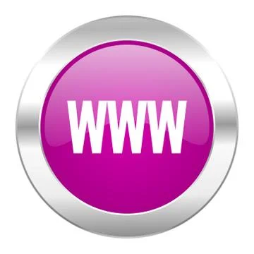 Www violet circle chrome web icon isolated. Ilustración de archivo
