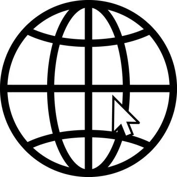 WWW web with Cursor, Web sign, web symbol, Visit website, web access icon, .. Stock Illustration