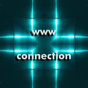 Www web search icon. In the background we have blue reflecting aluminum plate Stock Illustration
