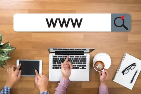 WWW Website Online Internet Web Page computer Browser Connection Network Conc Stock-Fotos