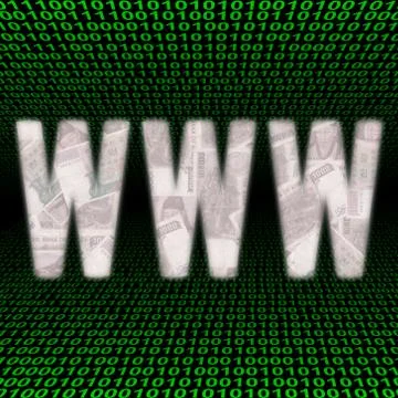 Www with won on binary code イラスト素材