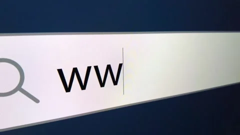 WWW written in search bar with cursor, computer monitor, close-up Stock Footage 151393353