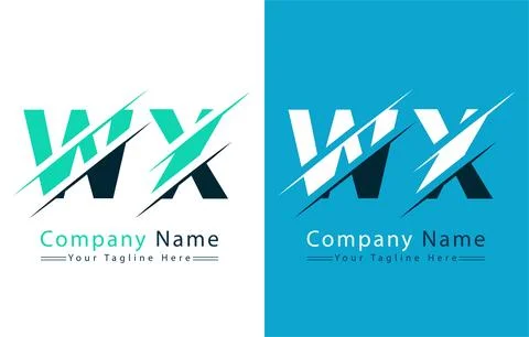 WX Letter Logo Vector Design Concept Elements Stock Illustration