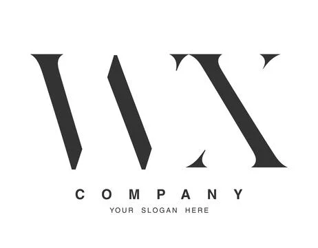 WX logo design. Initial letter w and x serif font style. Creative classic c.. Stock Illustration