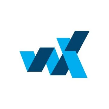 WX logo initial W &amp; X letter graphic concept vector icon template Stock Illustration