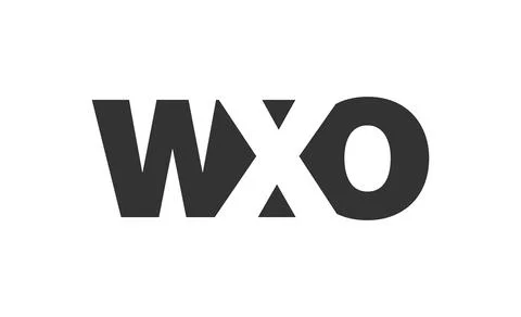 WXO logo design. Initial letter W X O bold font style for tech startups, co.. 스톡 일러스트