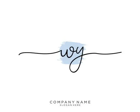 WY Initial handwriting logo design Stock Illustration