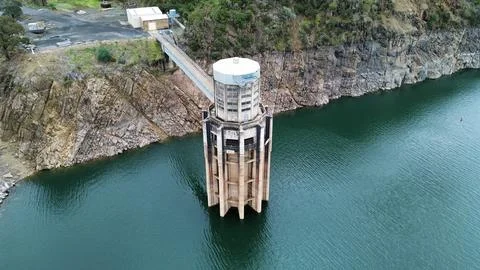 Wyangala dam intake tower Stock Photos